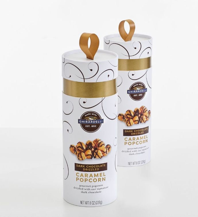 2pk Ghirardelli Dark Chocolate Drizzled Caramel Popcorn