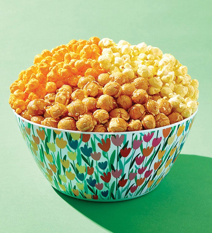 Tulips Popcorn Bowl With Snacks