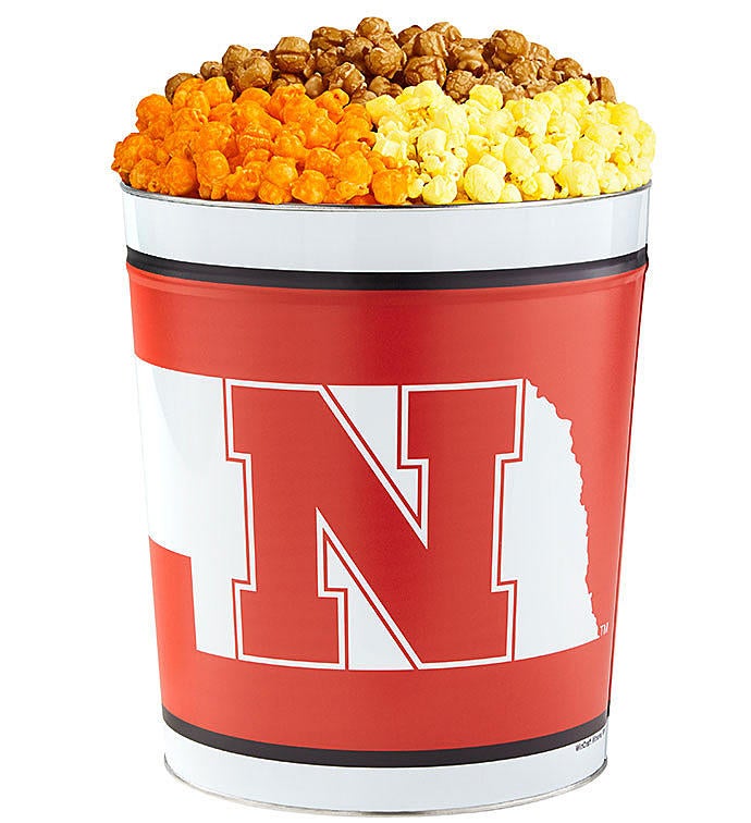 3 Gallon University of Nebraska 3 Flavor Popcorn Tins