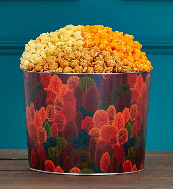 Colors Of Fall 2 Gallon 3 Flavor Popcorn Tin