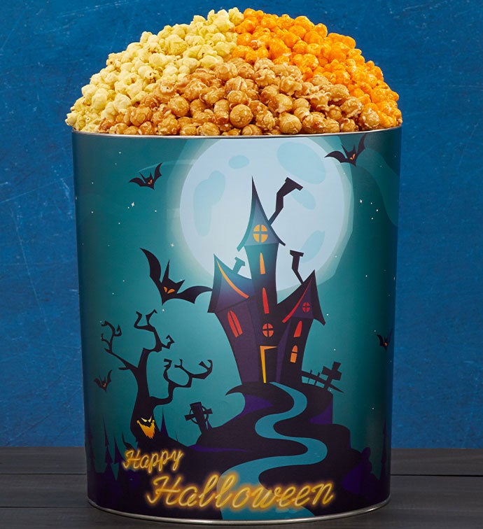 Moonlit Manor 6 1/2 Gallon 3 Flavor Popcorn Tin