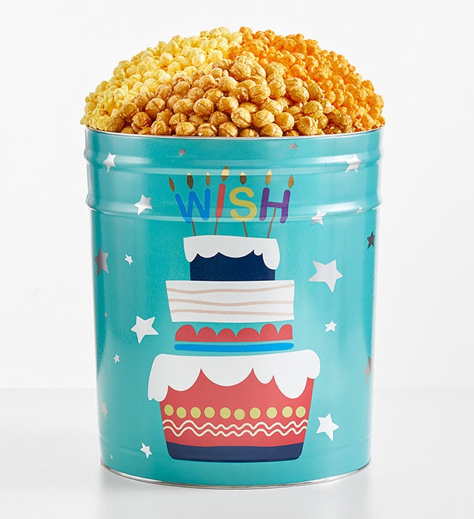 Best Birthday Ever 6 1/2 Gallon 3 Flavor Popcorn Tin