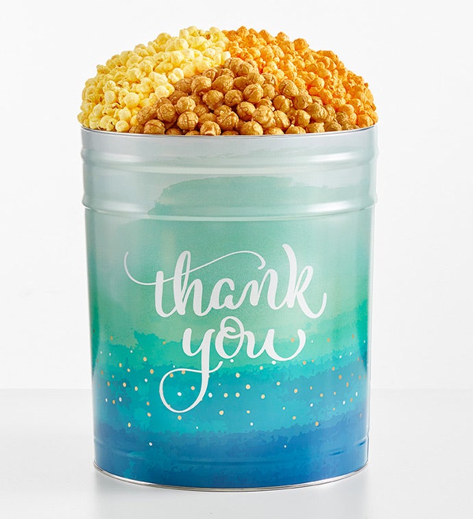 With Many Thanks 6 1/2 Gallon 3 Flavor Popcorn Tin | The Popcorn 