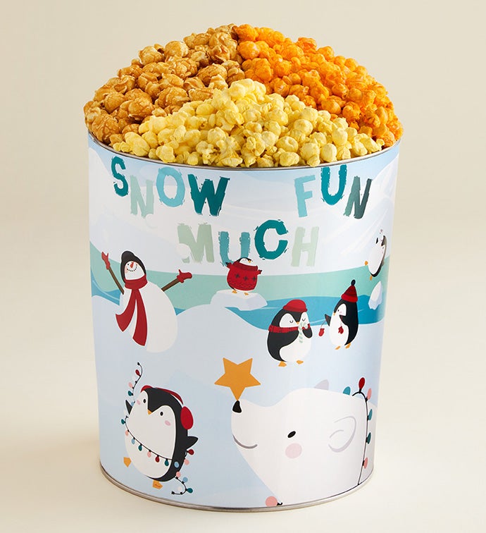 Winter Delight 3 1/2 Gallon Popcorn Tin