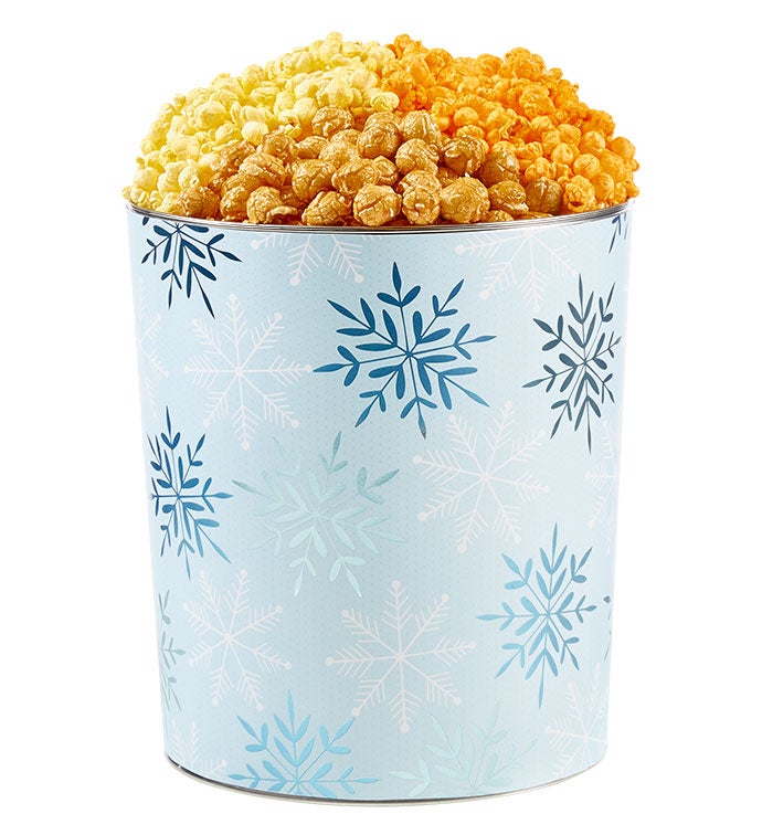 Let It Snow 3 1/2 Gallon 3 Flavor Popcorn Tin