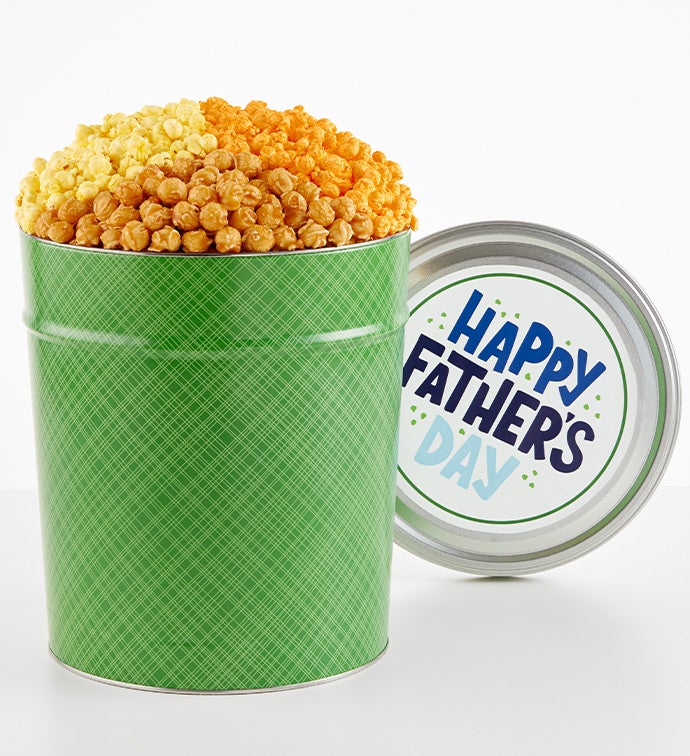 Happy Father's Day 3 1/2 Gallon 3 Flavor Popcorn Tin