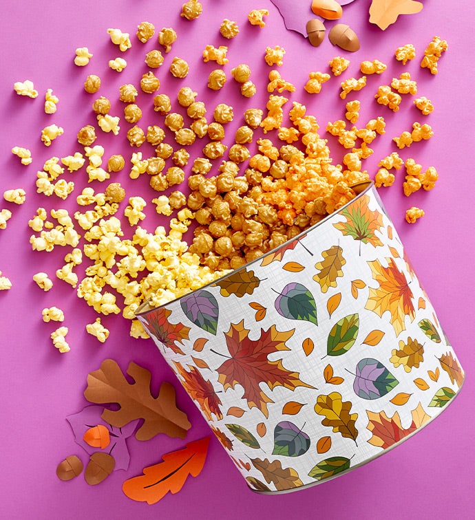 Fall Splendor 2 Gallon 3 Flavor Popcorn Tin