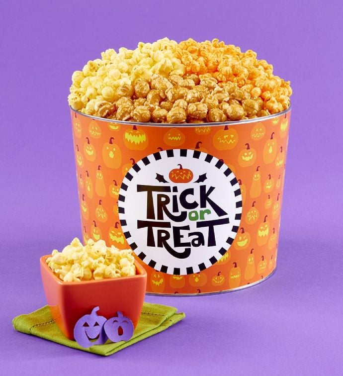 Trick Or Treat 2 Gallon 3 Flavor Popcorn Tin