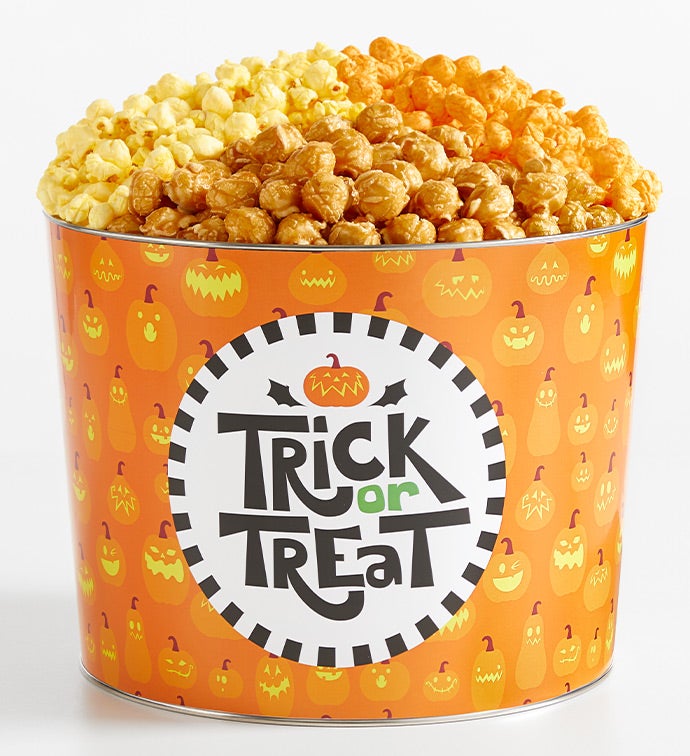 Trick Or Treat 2 Gallon 3 Flavor Popcorn Tin
