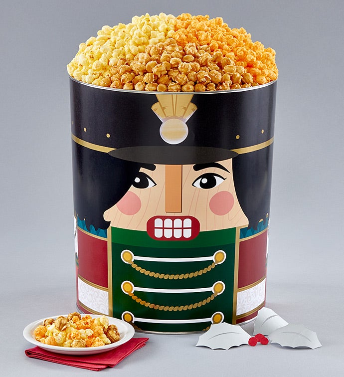 Nutcracker 6.5 Gallon 3 Flavor Popcorn Tin