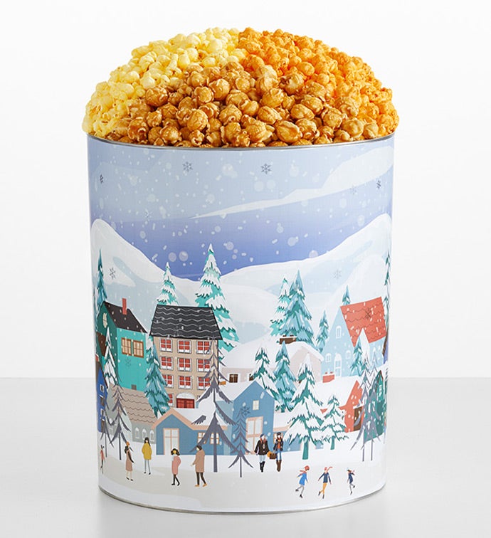 Winter Wonderland  6 1/2 Gallon 3 Flavor Popcorn Tin