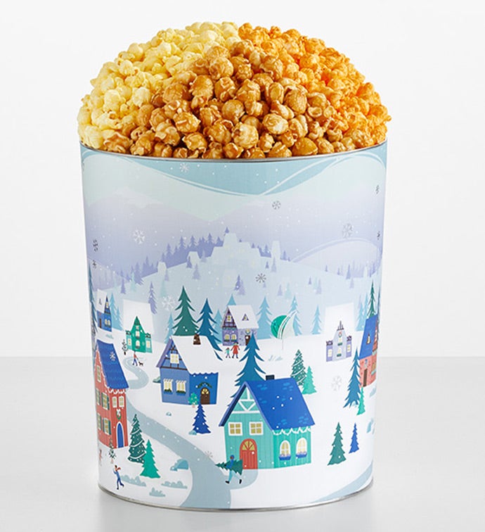 Winter Wonderland  3 1/2 Gallon 3 Flavor Popcorn Tin