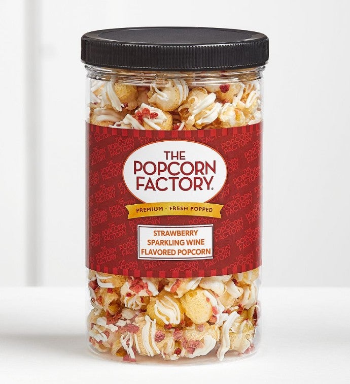 Strawberry Sparkling Wine Flavored Popcorn Canister