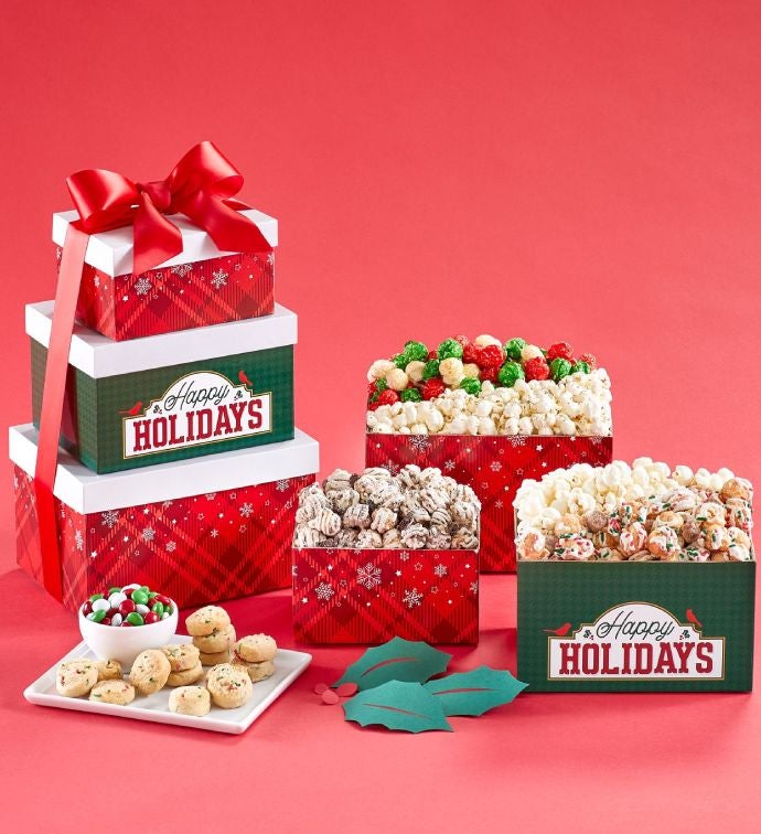 Happy Holidays 3 Box Gift Tower