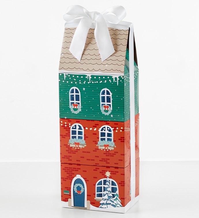 Snowy Village 4 Box Gift Tower