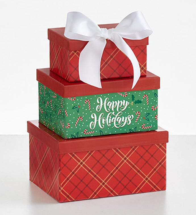 Happy Holidays 3 Box Gift Tower 