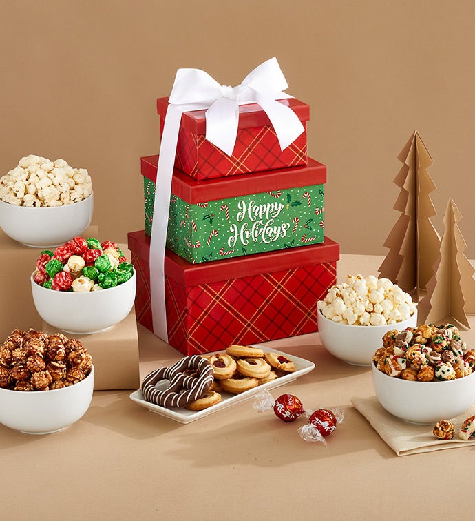 Happy Holidays 3 Box Gift Tower 