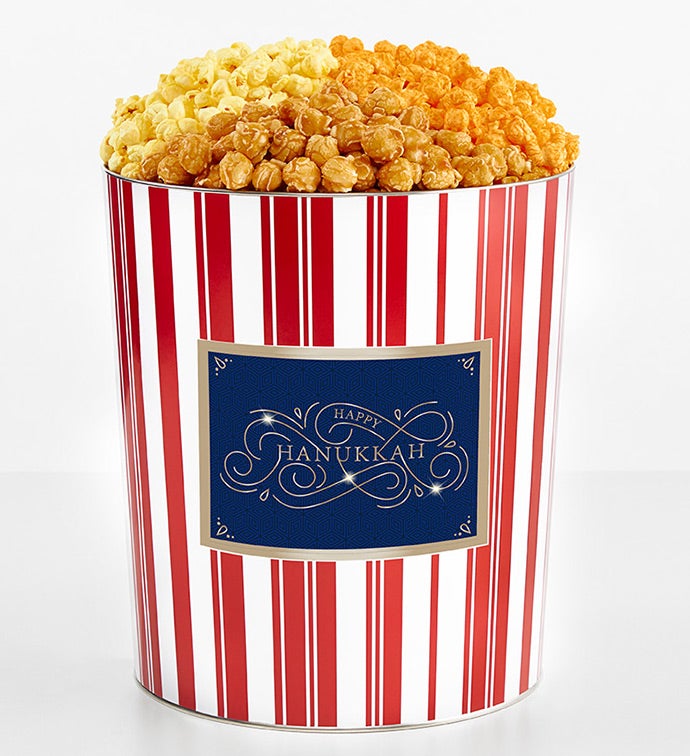 Tins With Pop® 3.5 Gallon Happy Hanukkah Blue Gold