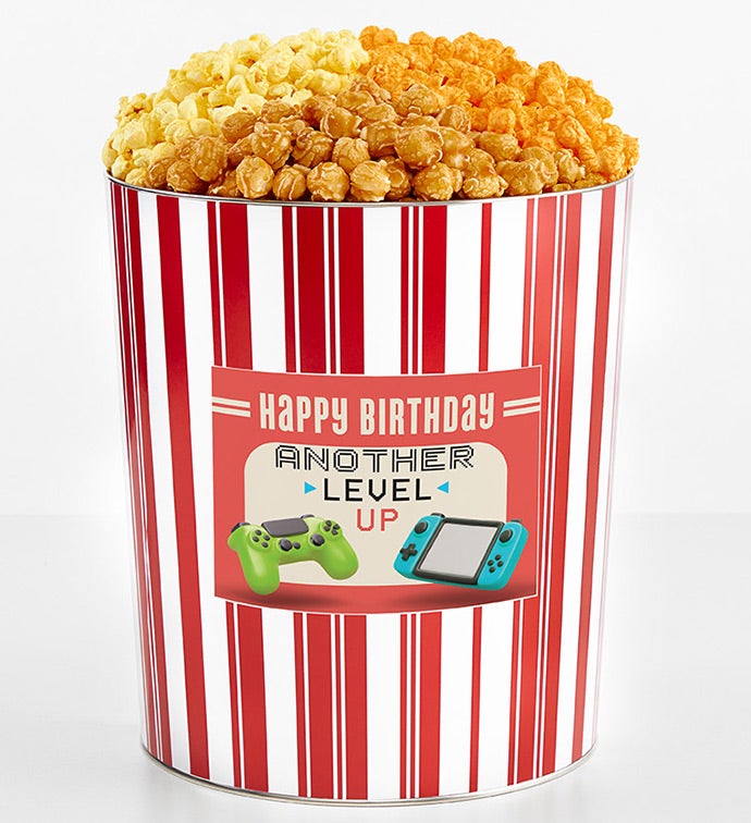 Tins With Pop® 3.5 Gallon Happy Birthday Another Level Up