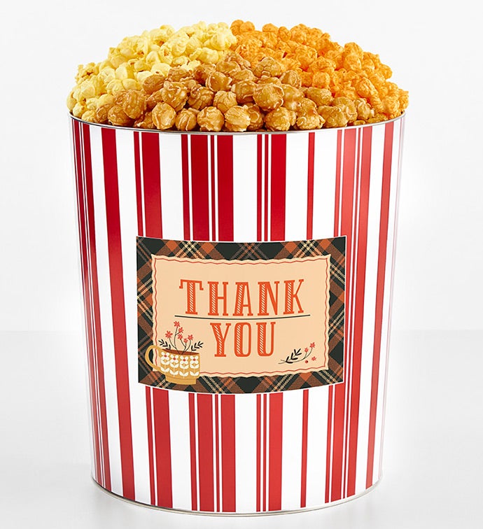 Tins With Pop® 3.5 Gallon Thank You Fall Plaid