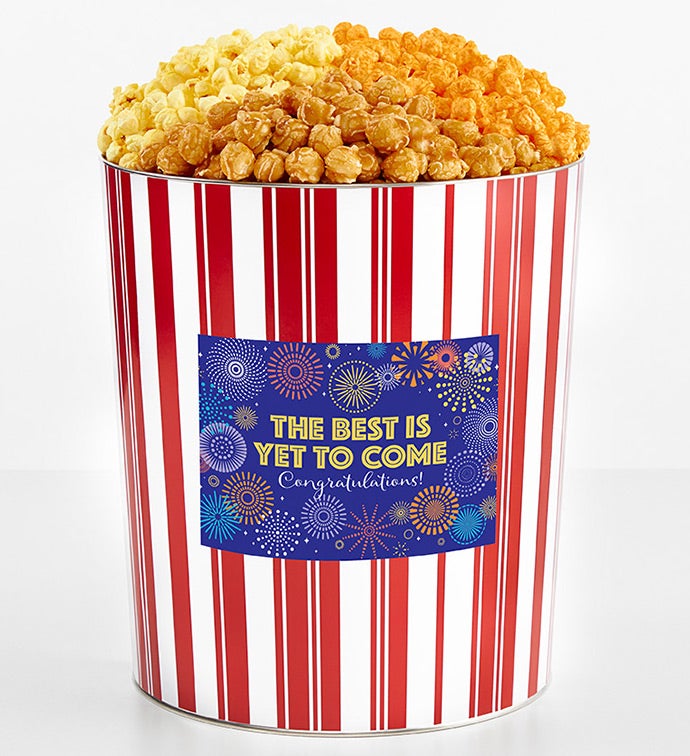 Tins With Pop® 3.5 Gallon The Best Is Yet To Come Congratulations 3 Flavor