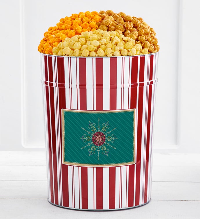 Tins With Pop® 4 Gallon Gold Snowflake   Green