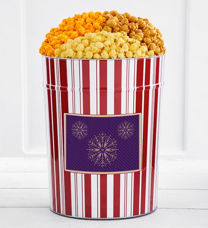 Tins With Pop® 4 Gallon Gold Snowflake   Purple