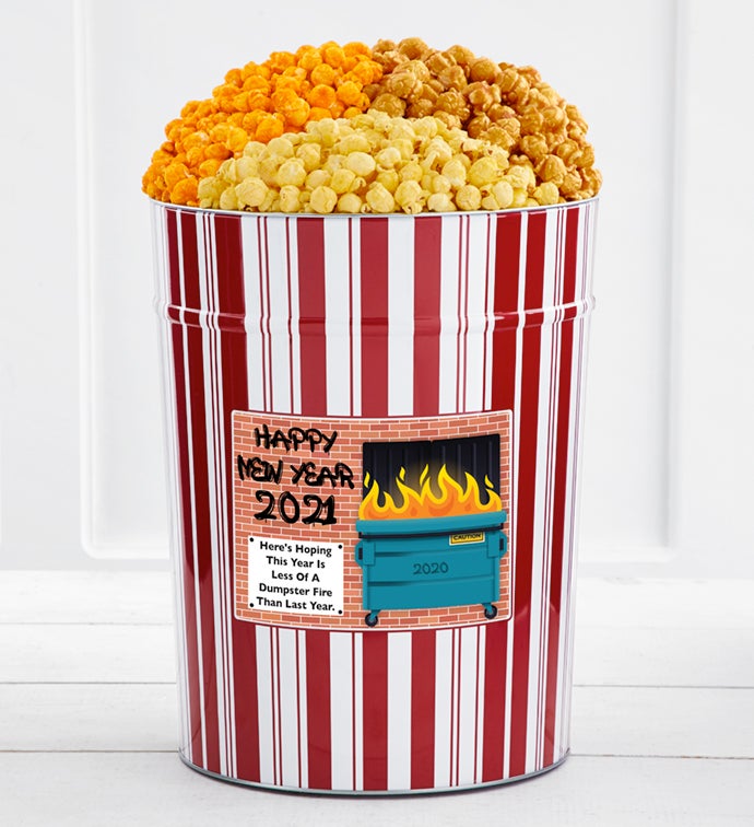 Tins With Pop® 4 Gallon Happy New Year Dumpster Fire