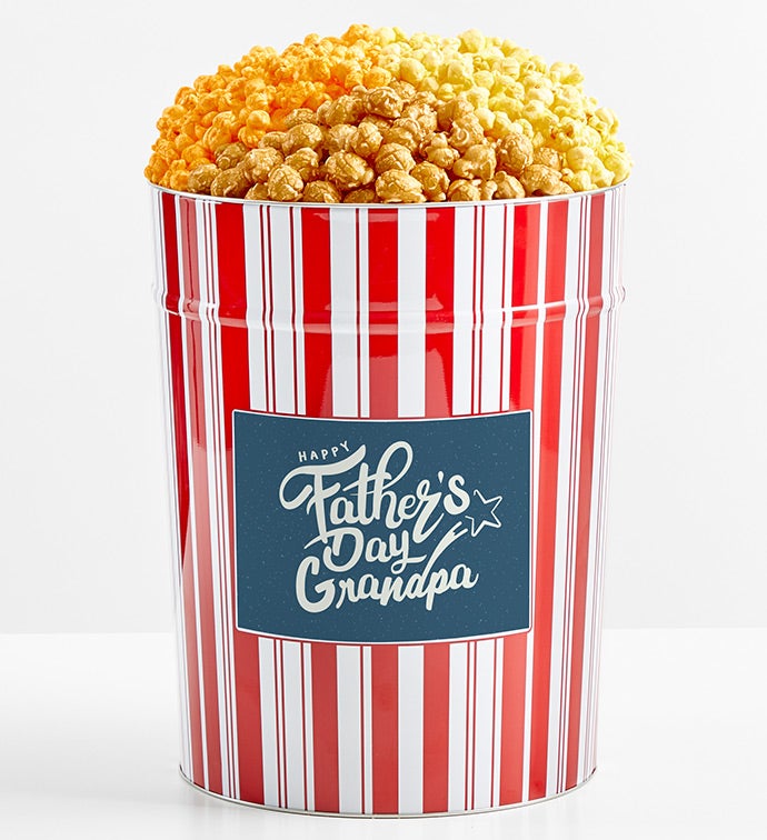 Tins With Pop® 4 Gallon Happy Fathers Day Grandpa | The Popcorn Factory