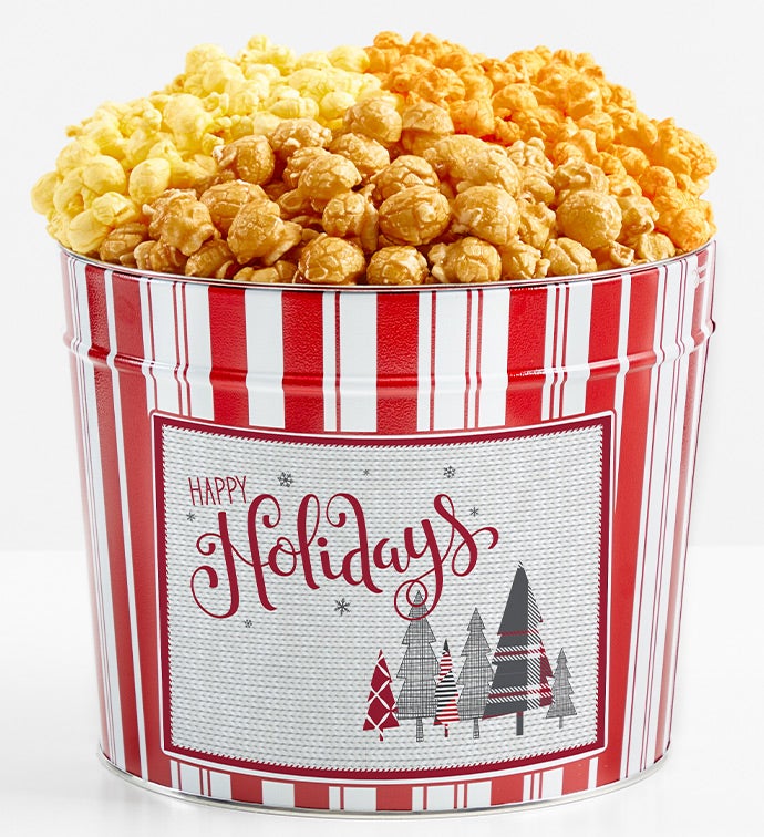 Tins With Pop® Happy Holidays Plaid Trees