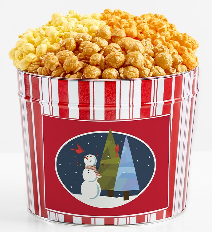 Tins With Pop® Winter Snowman Scene With Cardinals