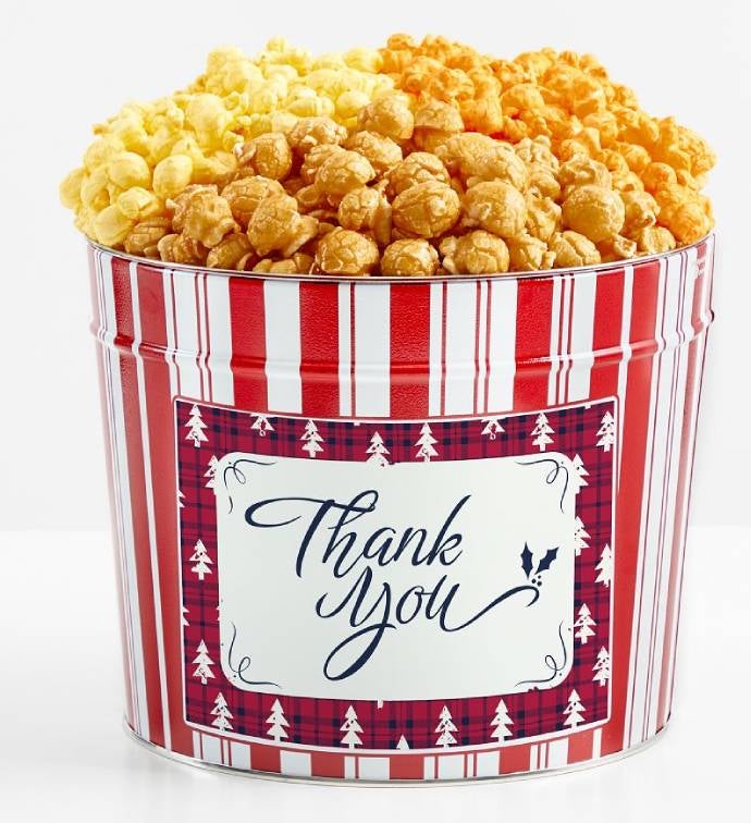 Tins With Pop® Thank You Holiday Plaid Trees