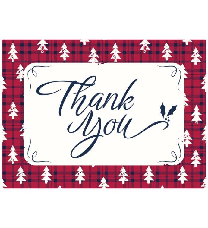 Packed With Pop® Thank You Holiday Plaid Trees