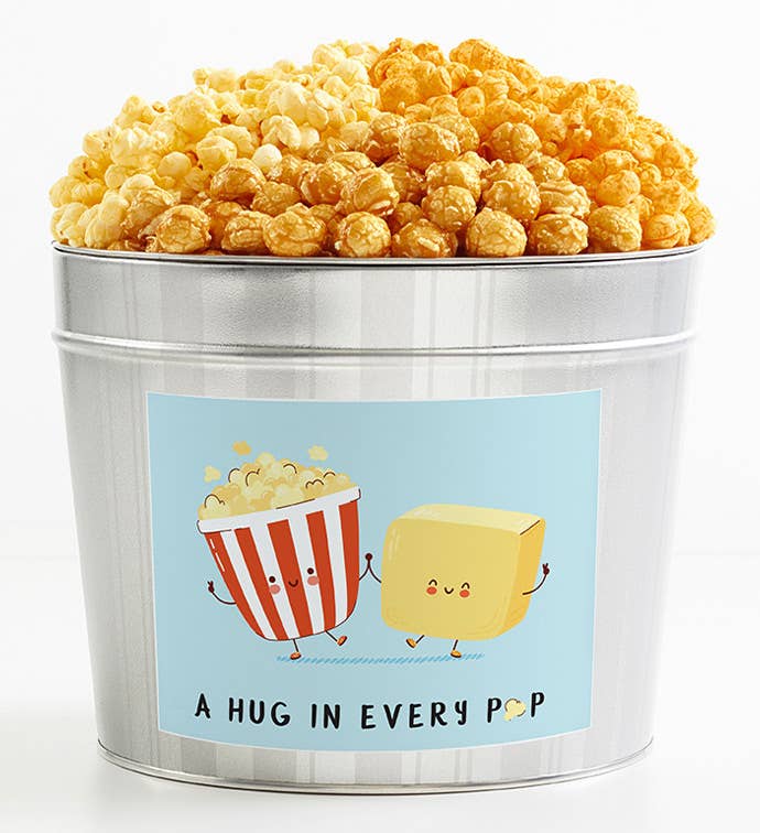 . Gallon Silver Popcorn Tin Flavor
