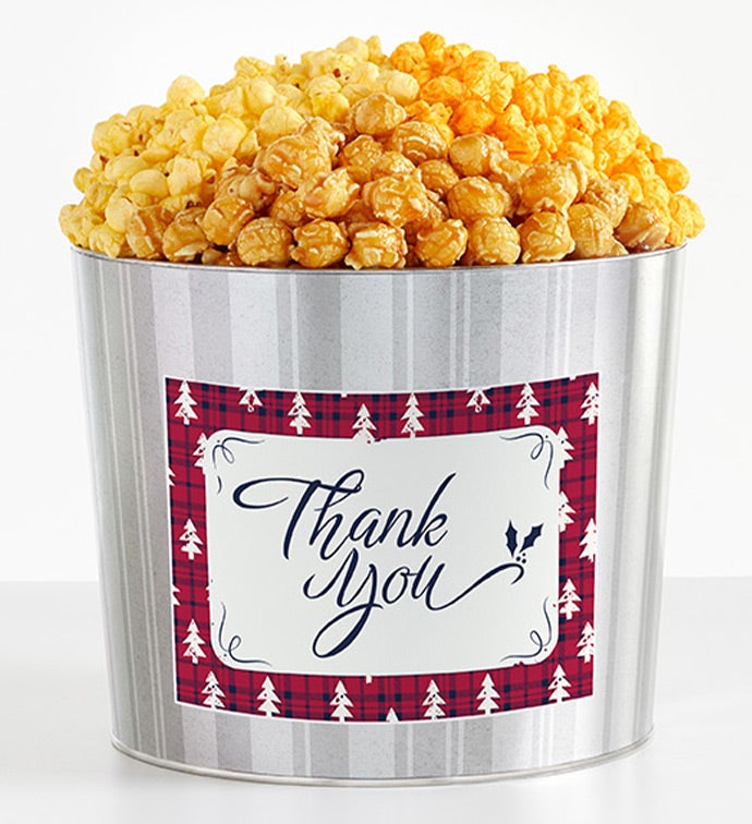 Tins With Pop® Thank You Holiday Plaid Trees