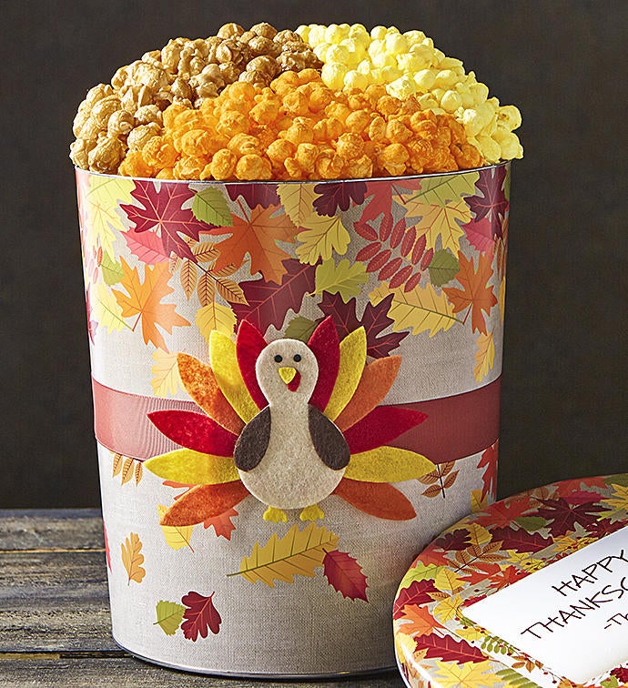 Hello Autumn Turkey Popcorn Tin